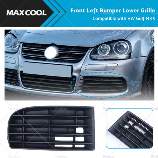 Suitable for VW Golf MK5 2004-2008 Front Bumper Lower Grille Left Side Black-0