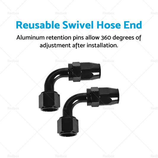 2x AN10 10 AN 90 Degree Swivel Fast Flow Oil Fuel Hose End Fitting Adaptor-1