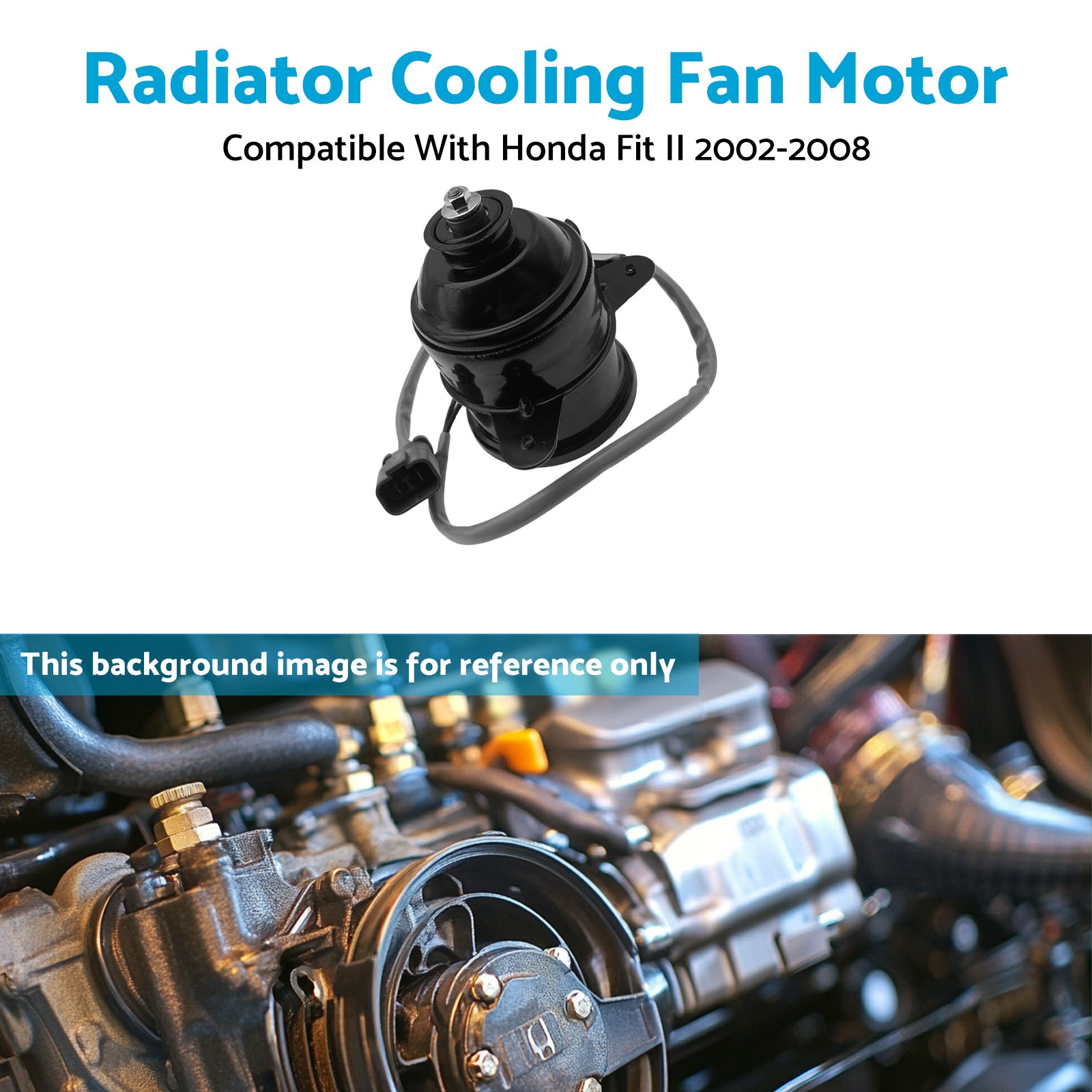 19030-PWA-J51 Radiator Cooling Fan Motor Suitable for Honda Fit II 2002-2008-3