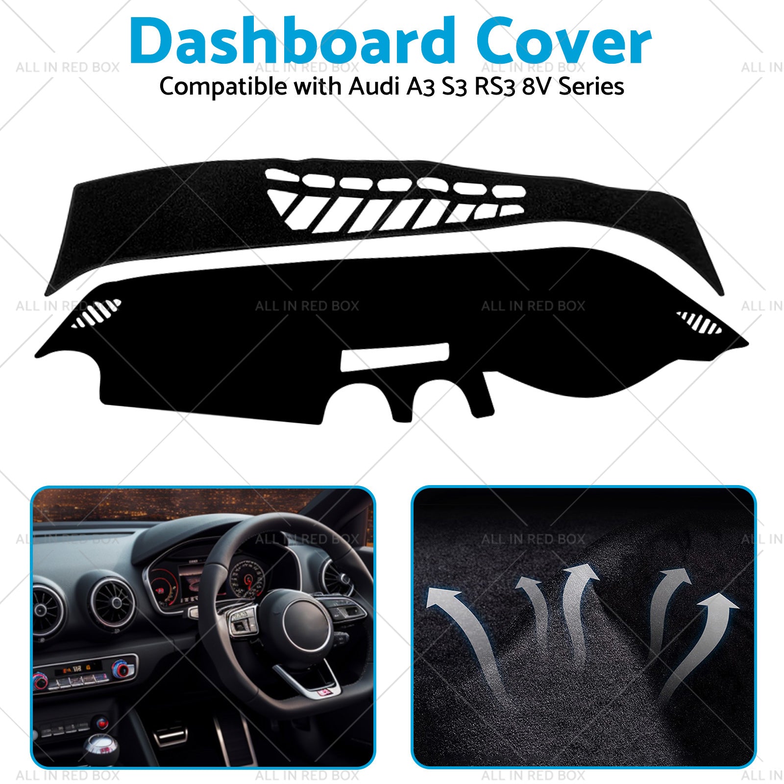 Dash Mat Non-Slip Suitablefor Audi A3 S3 RS3 8V Series 2013-2018 Dashboard Cover-4