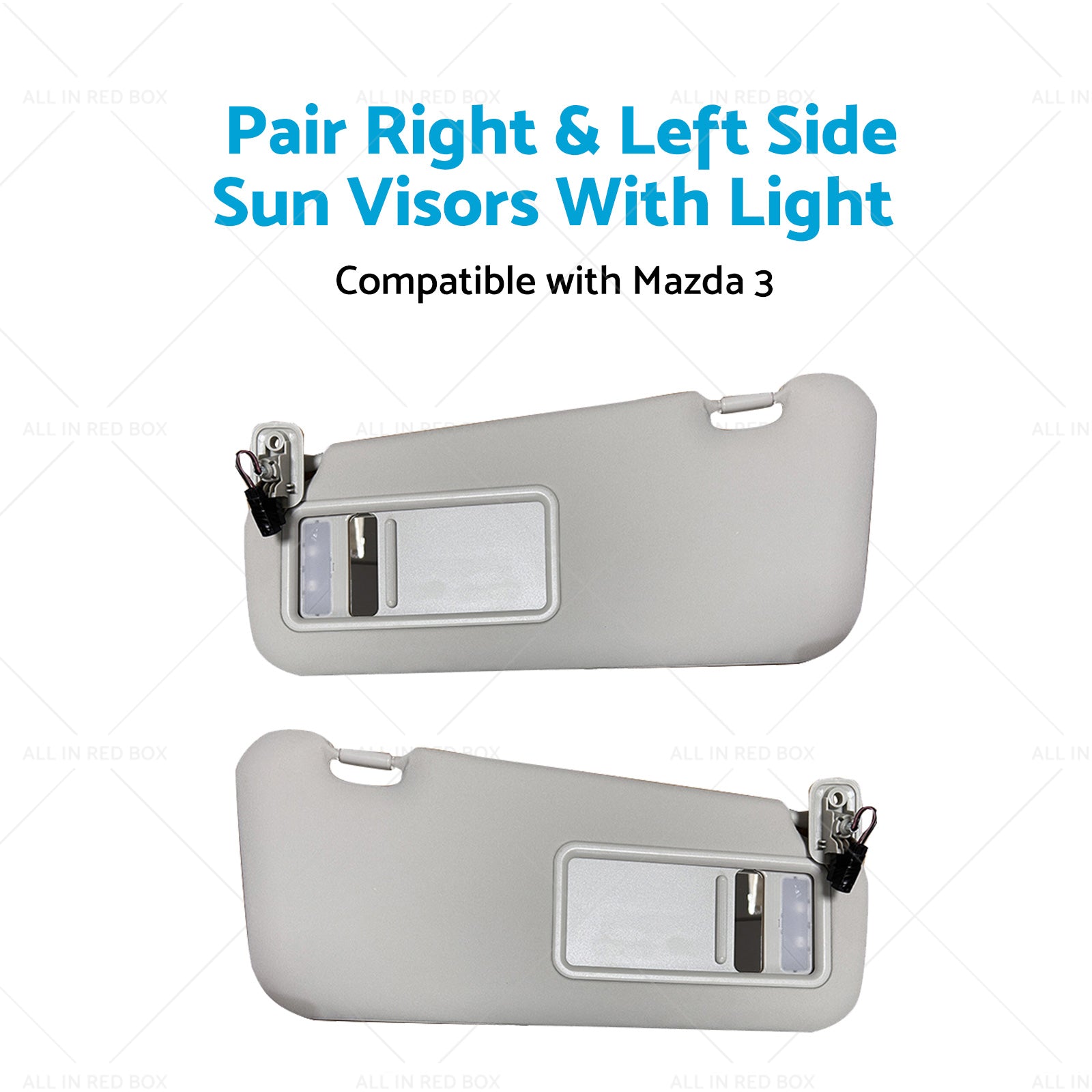 BBM369270C75 2x Right and Left Side Sun Visors With Light Suitable for 10-13 Mazda 3-3