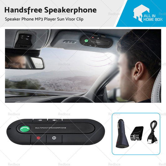 Bluetooth-compatible Handsfree Speaker MP3 Player Sun Visor Clip Car Charger-0