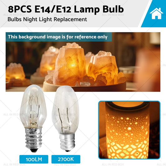 8 PCS 7W/10W 240V E12/E14 Clear Bulbs Night Light Replacement Warm Yellow Light-0