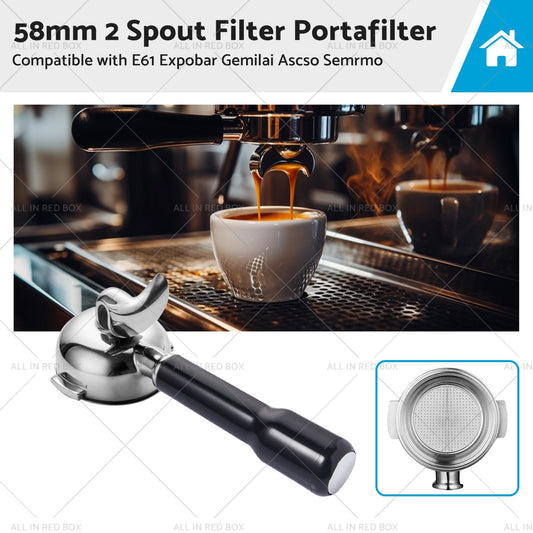 58MM 2 Spout Filter Portafilter Suitable For E61 Expobar Gemilai Coffee Machine-0