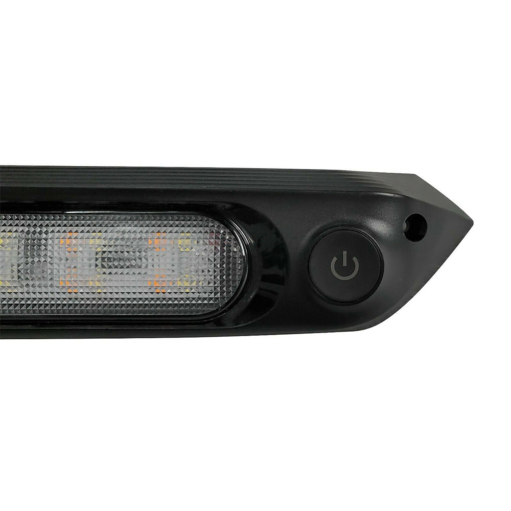 287mm Black Dual LED Bug Light 12V Awning Light with On/Off Switch Amber & White Lights-4
