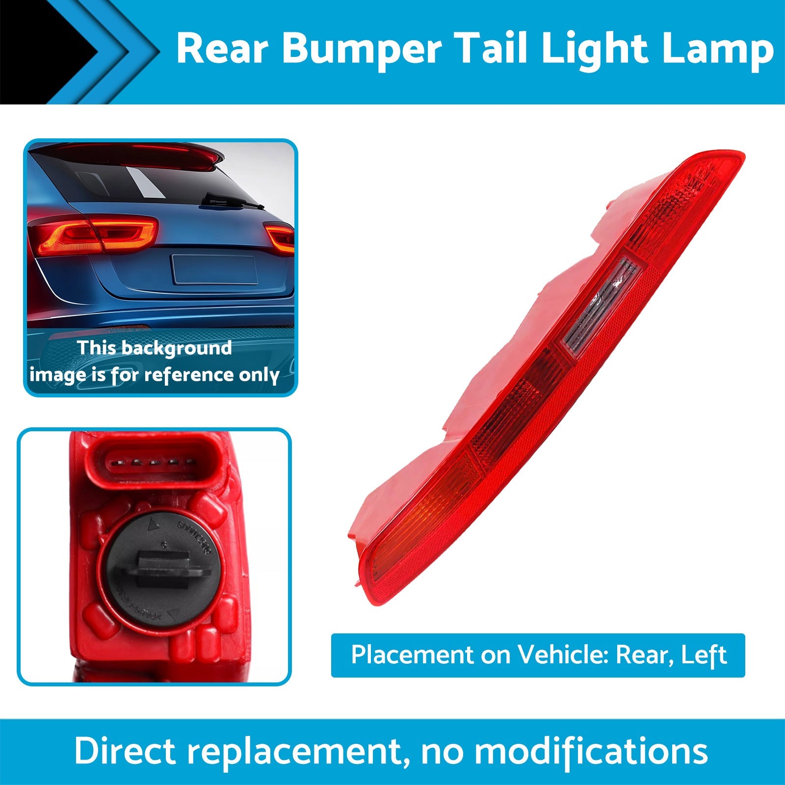 Left Rear Lower Bumper Tail Light Lamp Passenger Side Suitable For Audi Q3 11-15-2