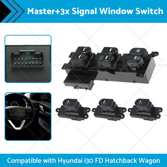 Master3x Signal Window Switch Suitable For Hyundai I30 FD Hatchback Wagon 07-12-1
