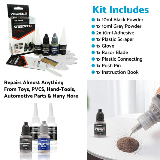 7 Seconds Quick Bonding Speedy Fix Repair Strong Powder Adhesive Glue Kit 5 Set-1