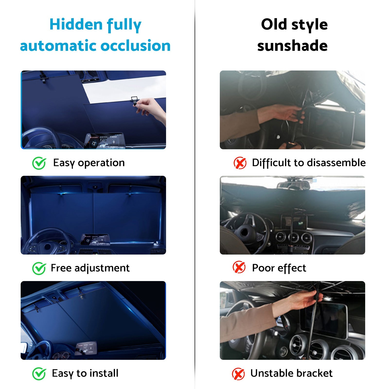 Auto Retractable Sunshade Suitable For Car Windshield w/Automatic Function 2025-3