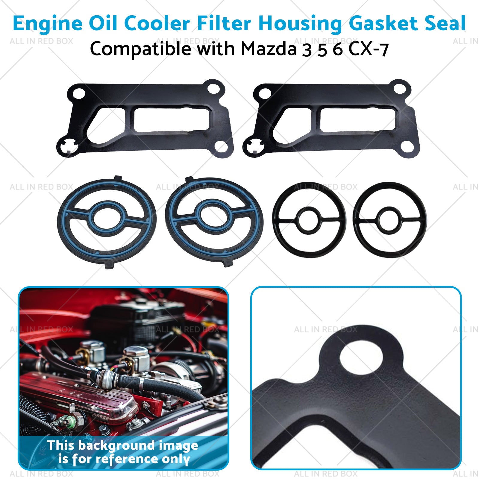Engine Oil Cooler Filter Housing Gasket Seal Suitable for 2007-2012 Mazda CX-7-3