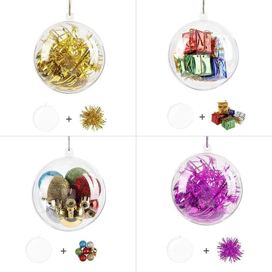 10pcs 8cm 10cm Christmas Balls Xmas Tree Ornament Decoration Plastic Bubbles AU-1