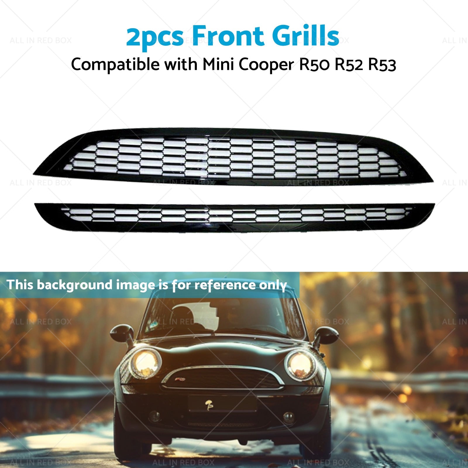 2PCS Honeycomb Mesh Front Grill Suitable for  Mini Cooper R50 R52 R53 2002-2006-4
