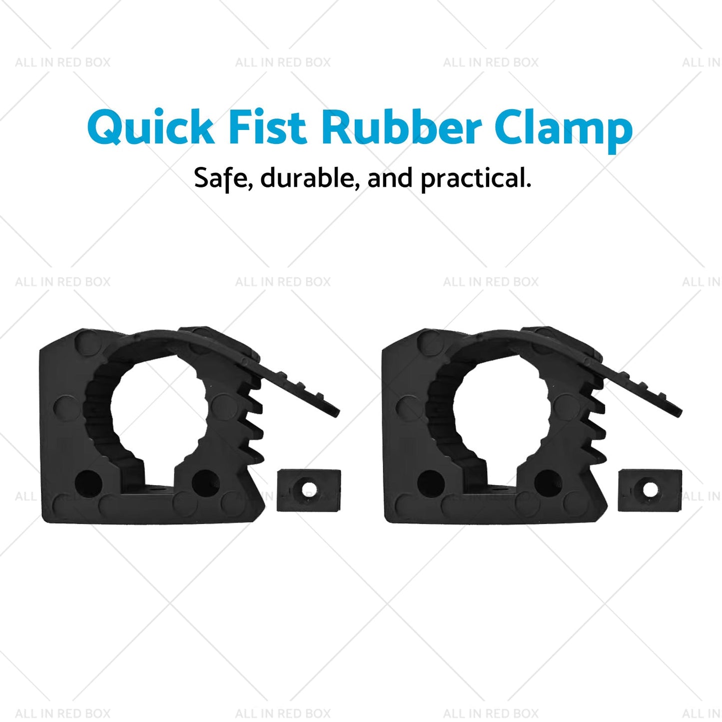 2x Car Rubber Clamps Bases Adapter 25-45mm Shovel Axe Retainer Fixing Holder-3