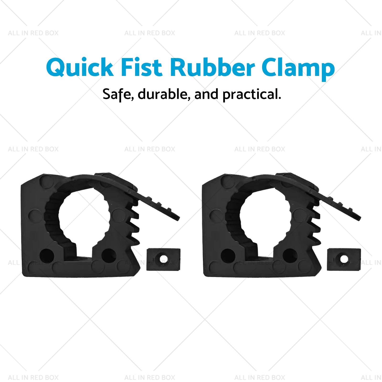 2x Car Rubber Clamps Bases Adapter 25-45mm Shovel Axe Retainer Fixing Holder-3