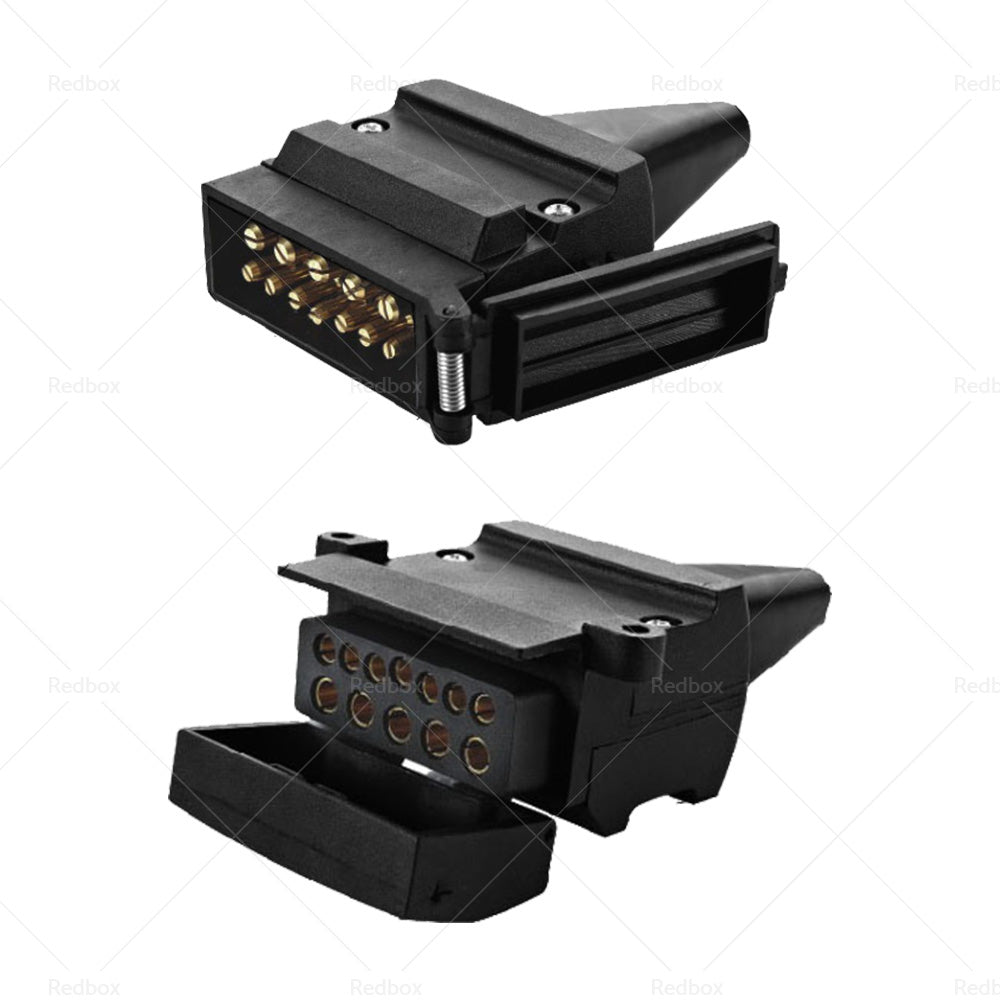 Pair 12 Pin Plug and Socket Connectors Suitable For Trailer Camper Caravan 4WD-2