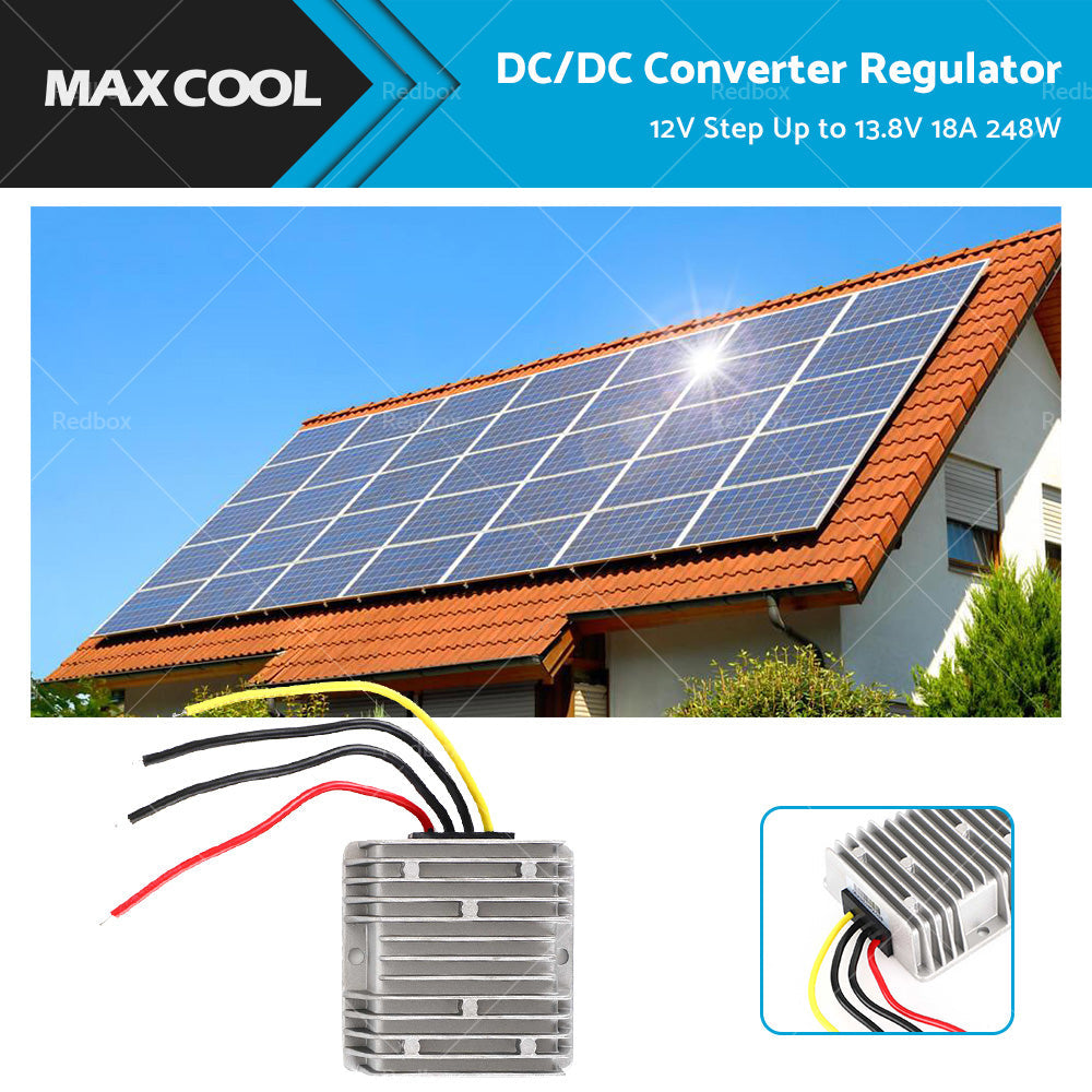 DC or DC Power Supply Converter Regulator 12V Step Up to 13.8V 18A 248W Waterproof-0