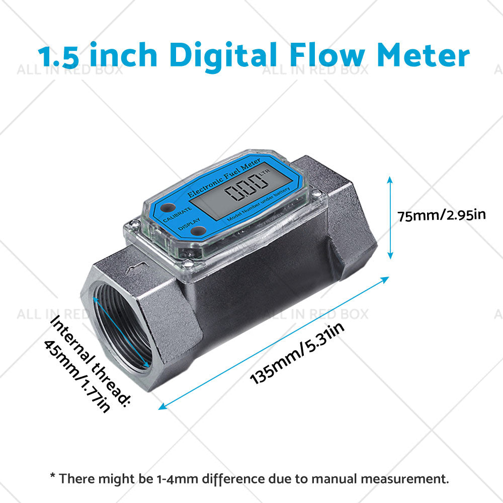 1. 5 inch Turbine Digital Diesel Water Fuel Flow Meter Oval Gear Flow Gauge-3