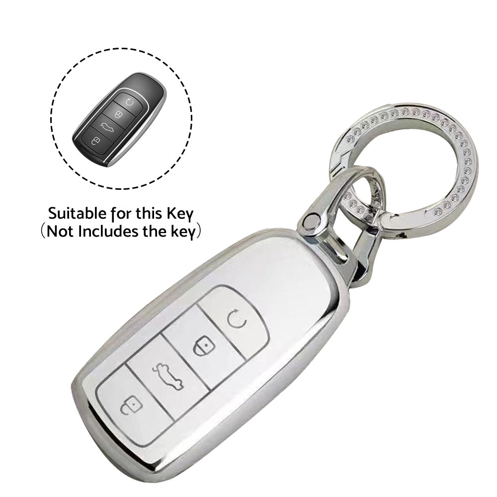 Car Remote Key Fob Case Cover TPU White Suitable For Chery Omoda 5-4
