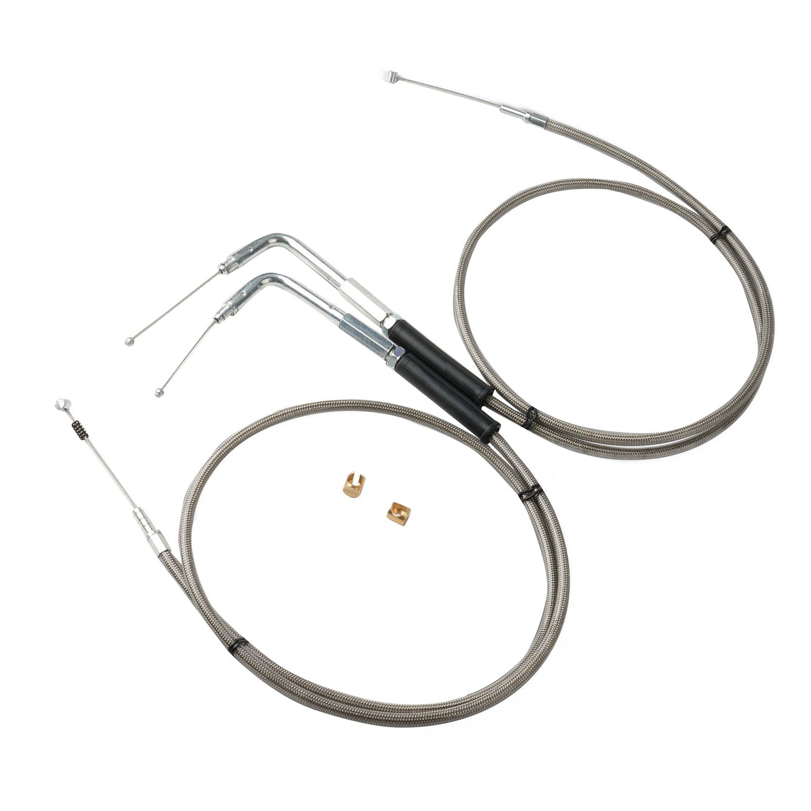 Throttle and Idle Cable Set 56-1/2 Stainless Steel Suitable For Harley-Davidson-0