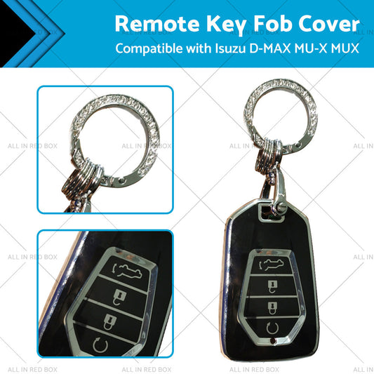 TPU Car Remote Key Fob Cover Suitable for Isuzu D-MAX MU-X MUX 4 Button Black-0
