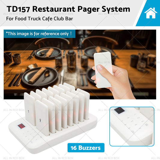 16 Restaurant Coaster Pager Guest Call Wireless Paging Queuing Calling System AU-0