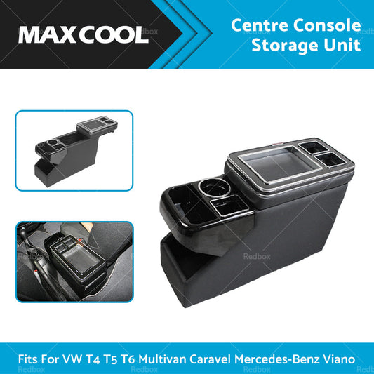 Centre Console Storage Unit w or Cup Holder Fit For VW T4 T5 T6 Multivan Caravel-1