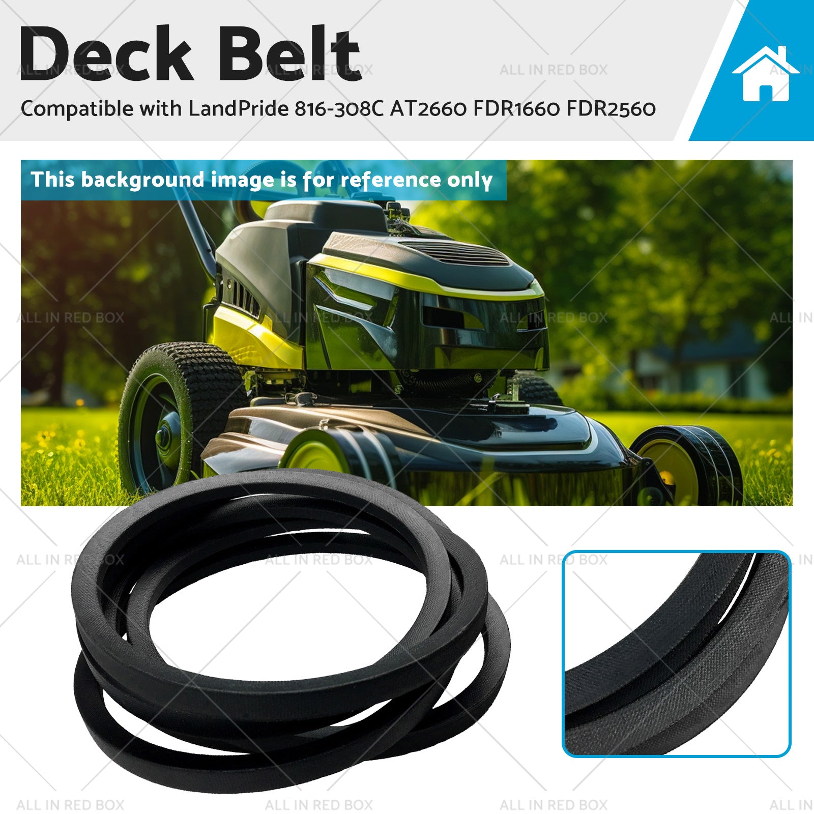 Deck Belt Drive Belt Suitable for LandPride 816-308C FDR1660 FDR2560 AT2660-0