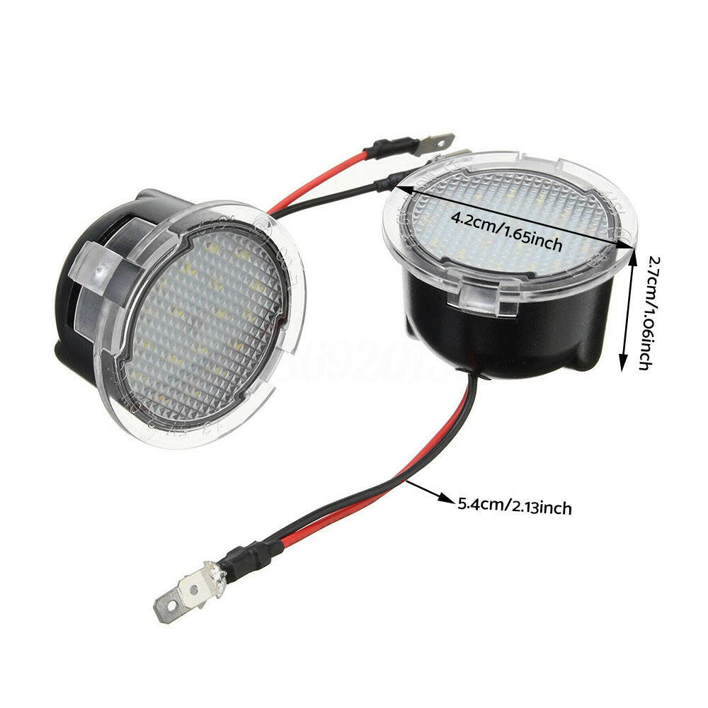 2X Under Mirror 6000K LED Light Puddle Lamps Suitable for Ford Ranger PX2 PX3-1