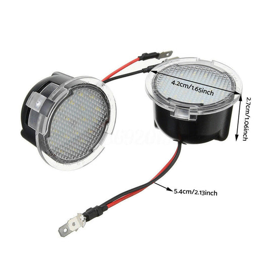 2X Under Mirror 6000K LED Light Puddle Lamps Suitable for Ford Ranger PX2 PX3-1