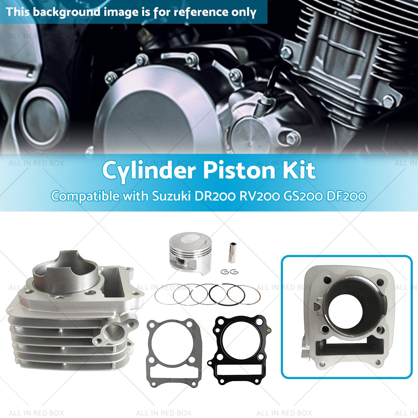 Cylinder Piston 66mm Suitable Suzuki DR200 RV200 GS200 DF200 SP200 Top End Kit-2