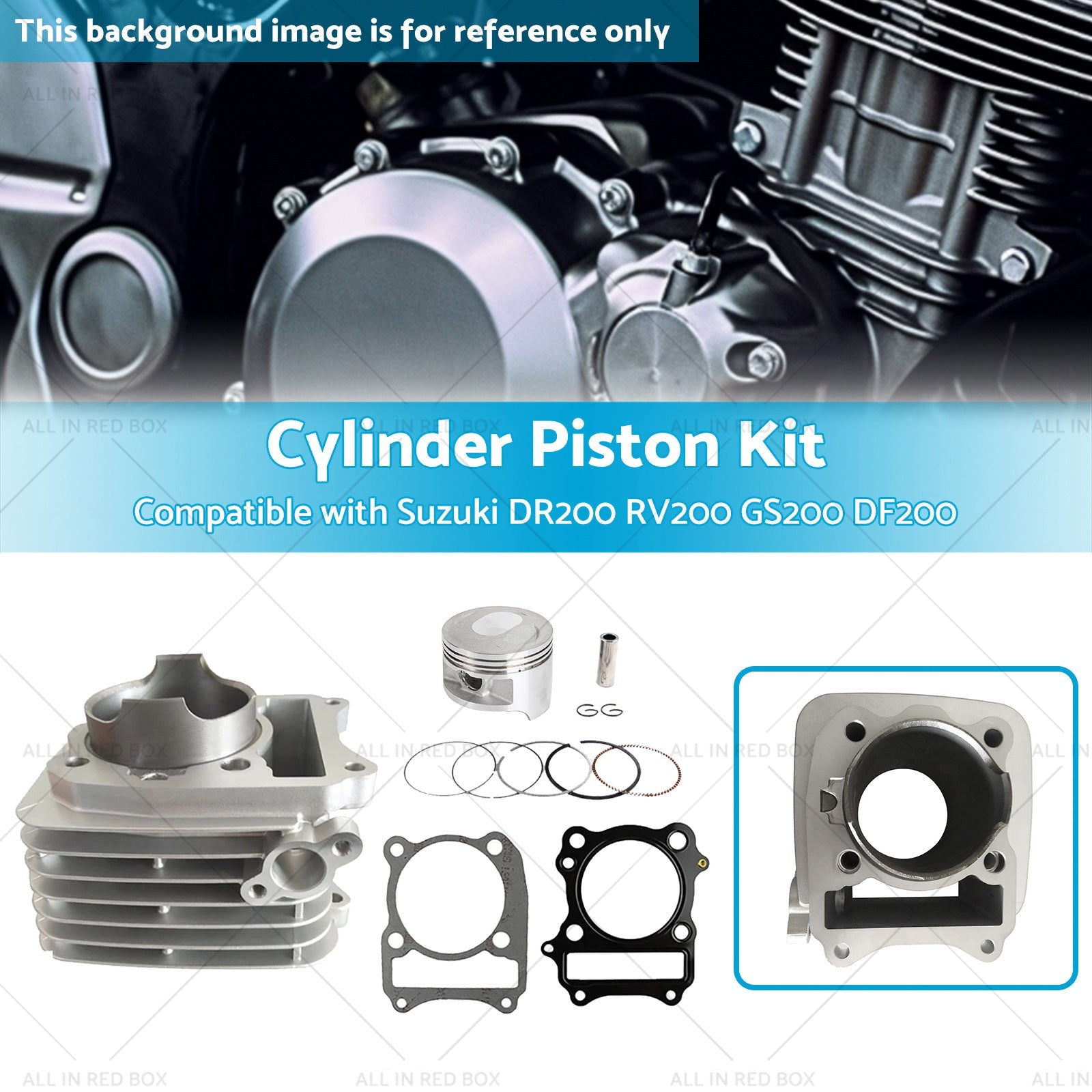 Cylinder Piston 66mm Suitable Suzuki DR200 RV200 GS200 DF200 SP200 Top End Kit-2