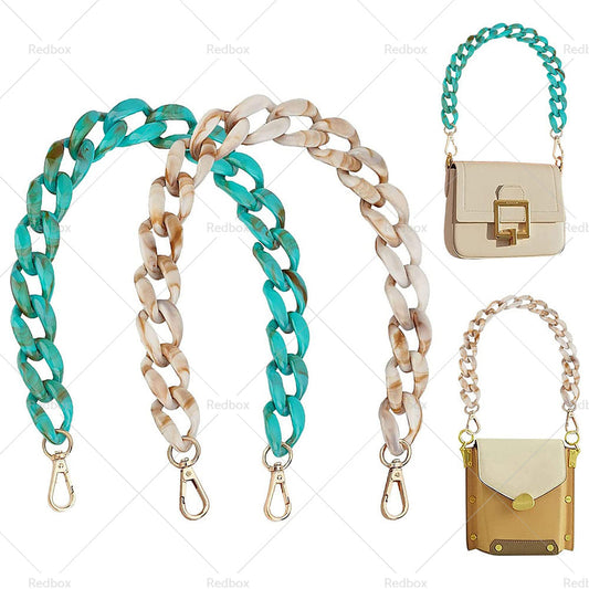 2PCS Resin Purse Chain Handle Acrylic Bag Strap Detachable Purse Clutches Handle-0