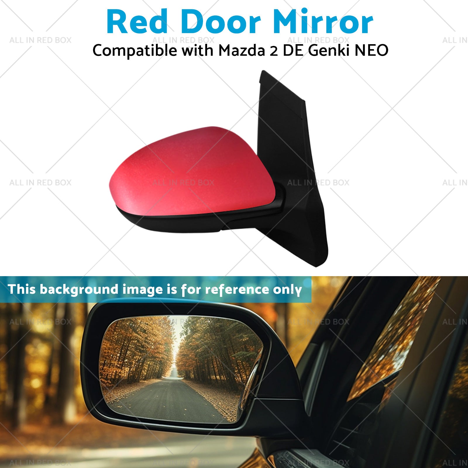Left Side Red Door Mirror Suitable for Mazda 2 DE NEO MAXX Genki 2007-2014-4