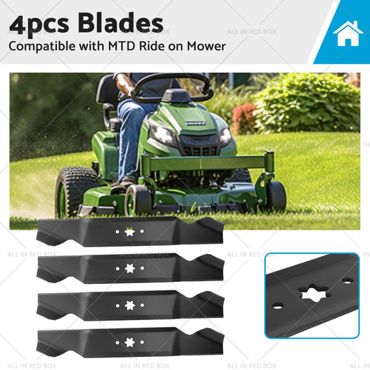 4x Blades Suitable for 38 inch  MTD Ride on Mowers 6 Point Centre Hole 742-0654-0