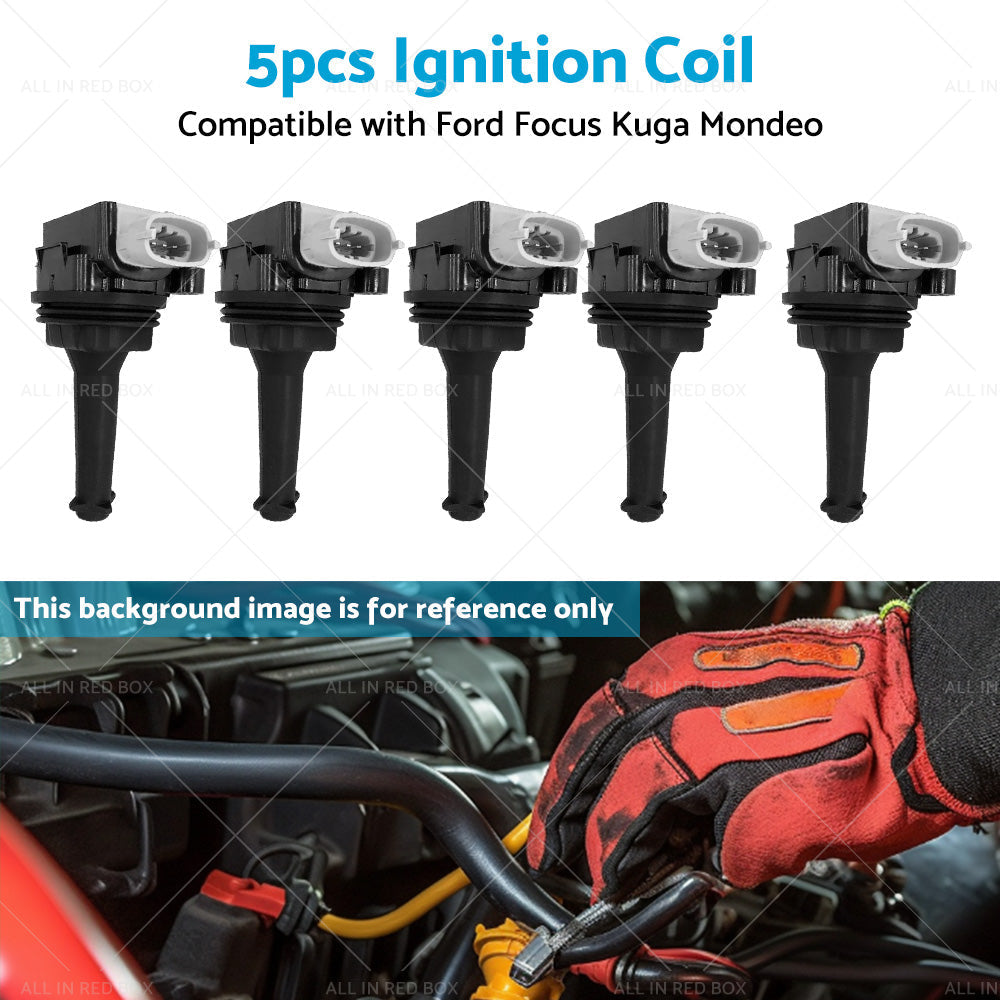 5PCS Ignition Coil Suitable For Ford Focus ST XR5 RS Mondeo XR5 Kuga 2. 5L Turbo-3