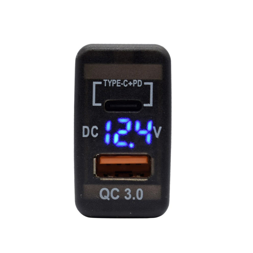 Type-C  USB Car Charger Adapter Voltmeter Suitable For Land Cruiser Prado 120-4