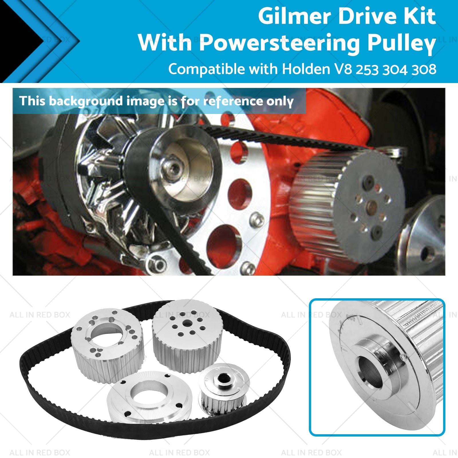 Suitable For Holden 253 304 308 Gilmer Drive Kit With Powersteering Pulley-0