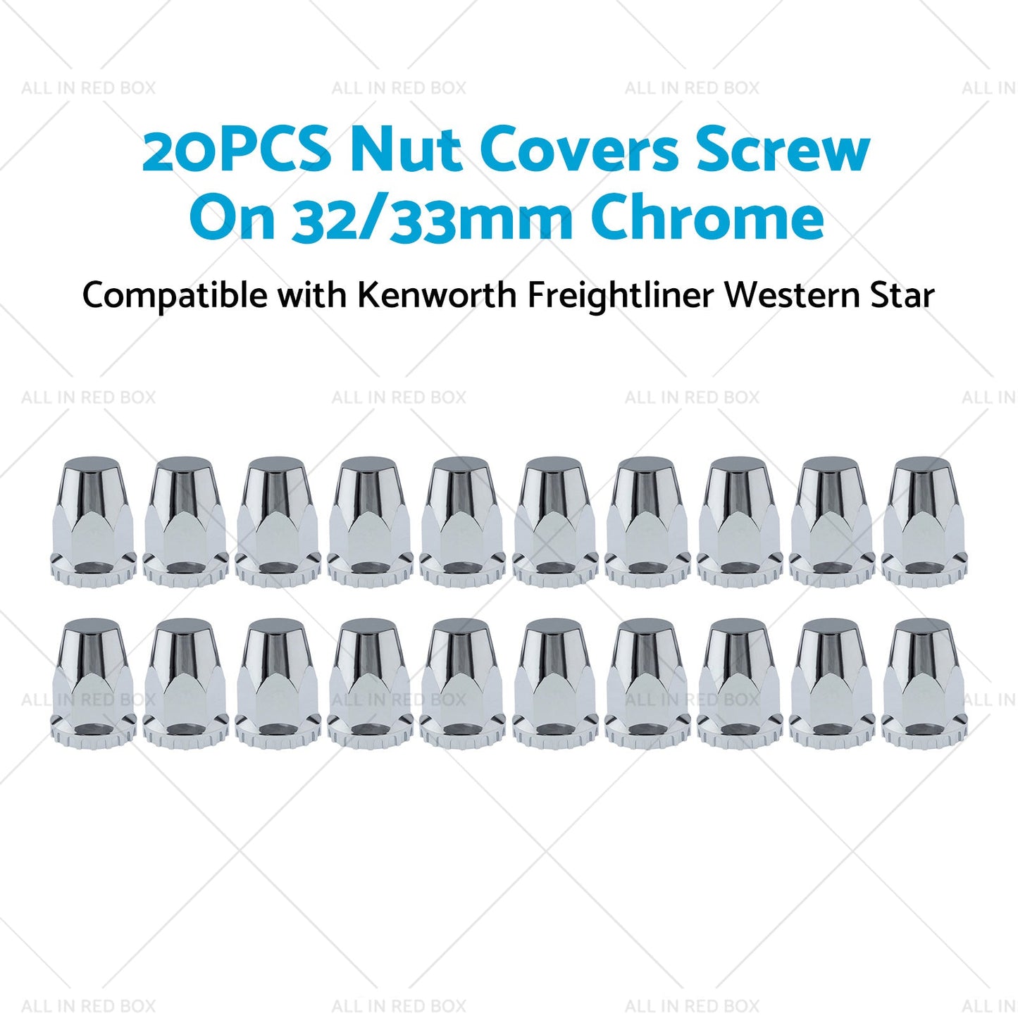 20x Nut Covers Screw Chrome 33mm Suitable for Kenworth Freightliner Western Star-3
