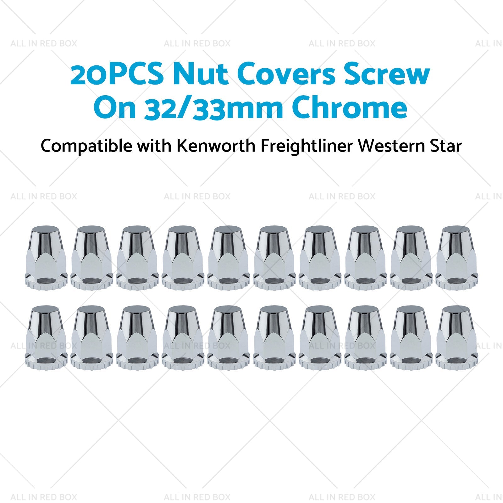 20x Nut Covers Screw Chrome 33mm Suitable for Kenworth Freightliner Western Star-3