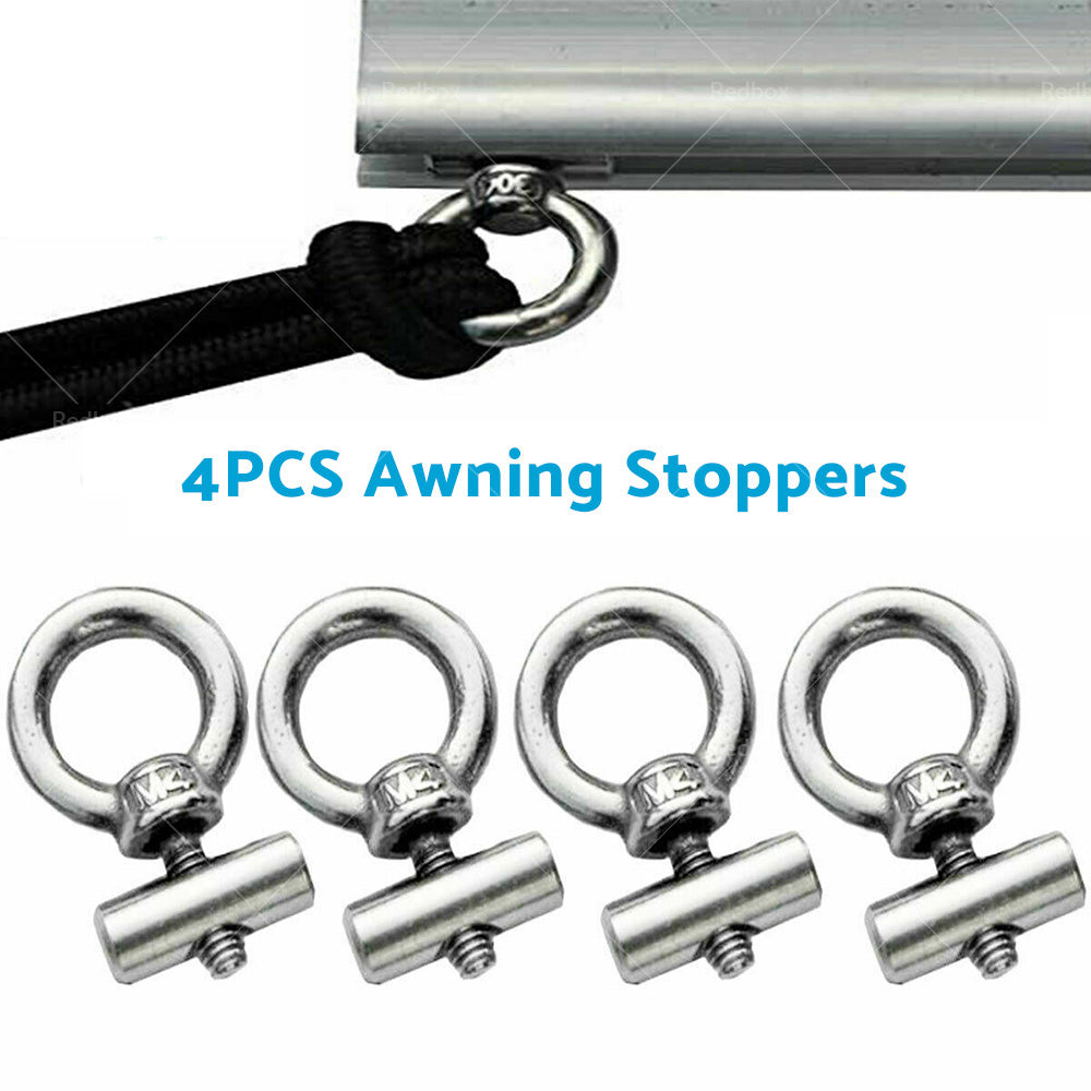 4 PCS Awning Rail Stoppers Rail Track Screws for Boat RV Caravan Stainless Steel-1