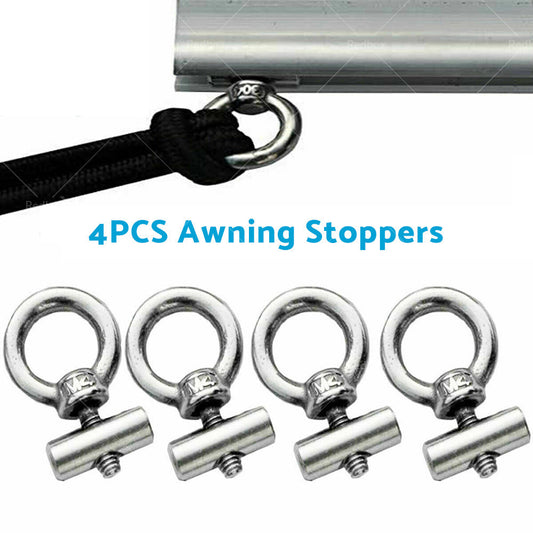 4 PCS Awning Rail Stoppers Rail Track Screws for Boat RV Caravan Stainless Steel-1