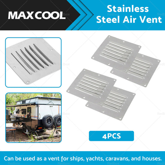4PCS Stainless Steel Rectangular Air Vent For Caravan Boat Wall Eave Home-1