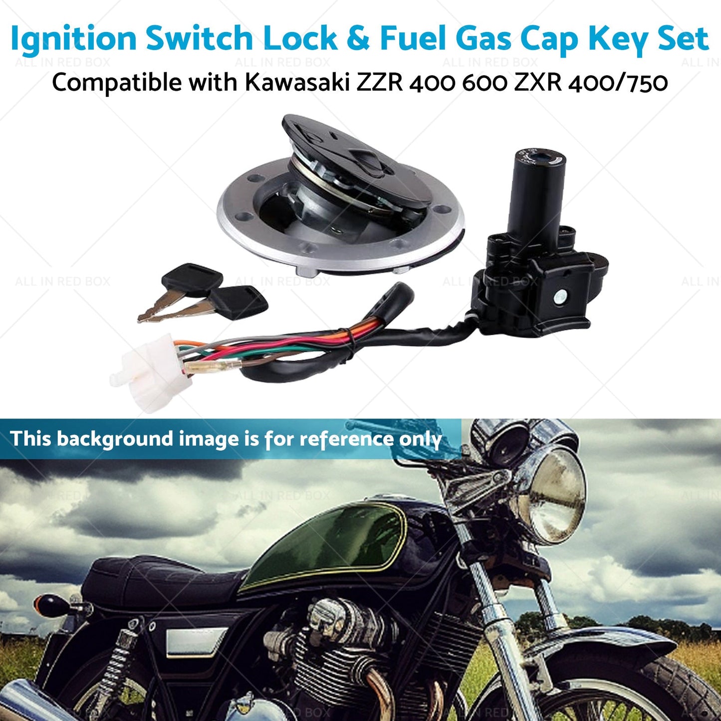 For Kawasaki ZZR 400 600 ZXR 400 750 Ignition Switch Lock and Fuel Gas Cap Key Set-3