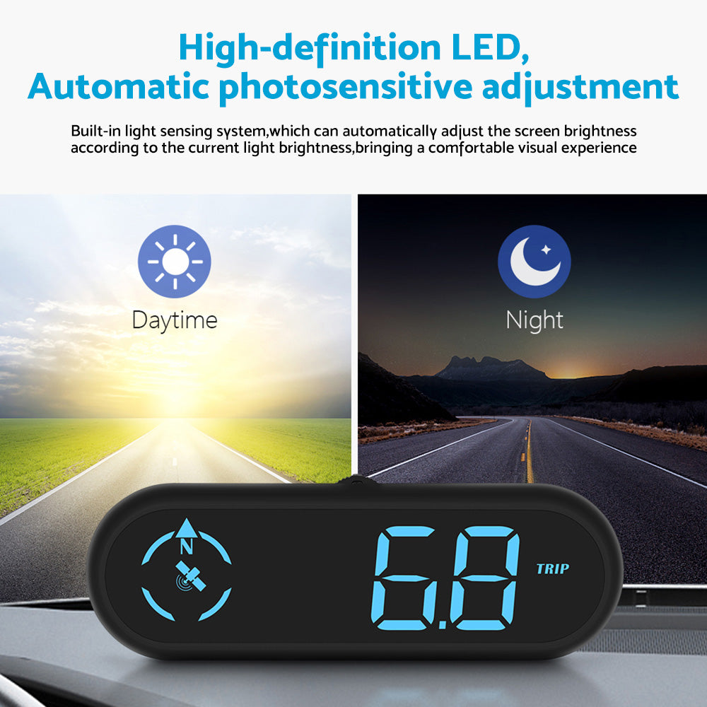 Universal Head-Up Display (HUD) Speedometer with LED Digital GPS and Overspeed Alarm Suitable For Cars-2