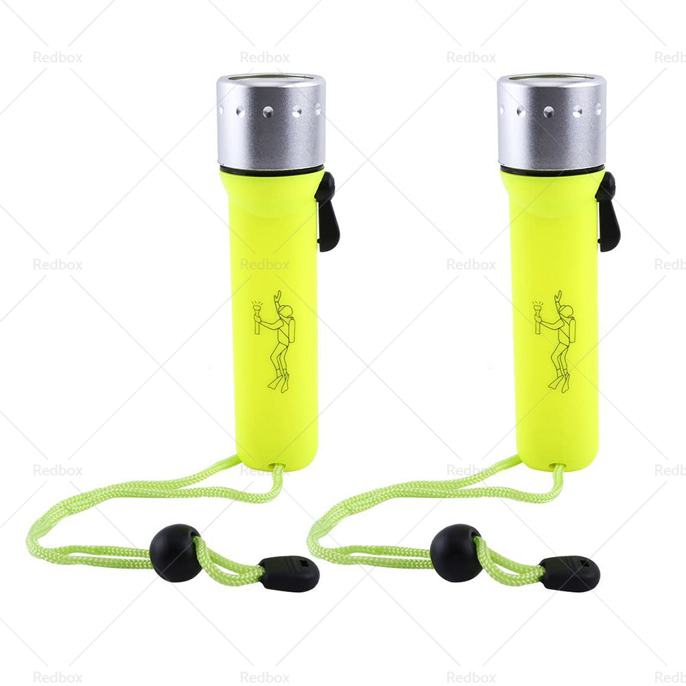 2pack Waterproof Bright LED Scuba Diving Underwater Flashlight Torch Light Lamp-3