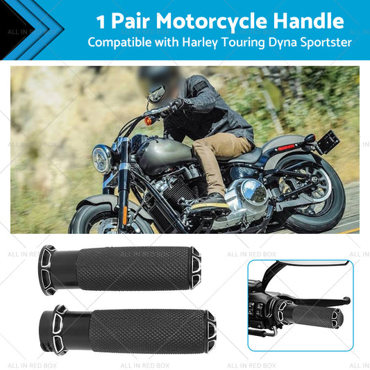 1inch Pair Black Hand Grip Handle Bar Suitable for Harley Touring Dyna Sportster-0