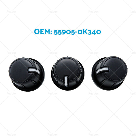 3pcs Heater Fan Control Switch Knob Suitable For Toyota Hilux Vigo TGN16 KUN16-1