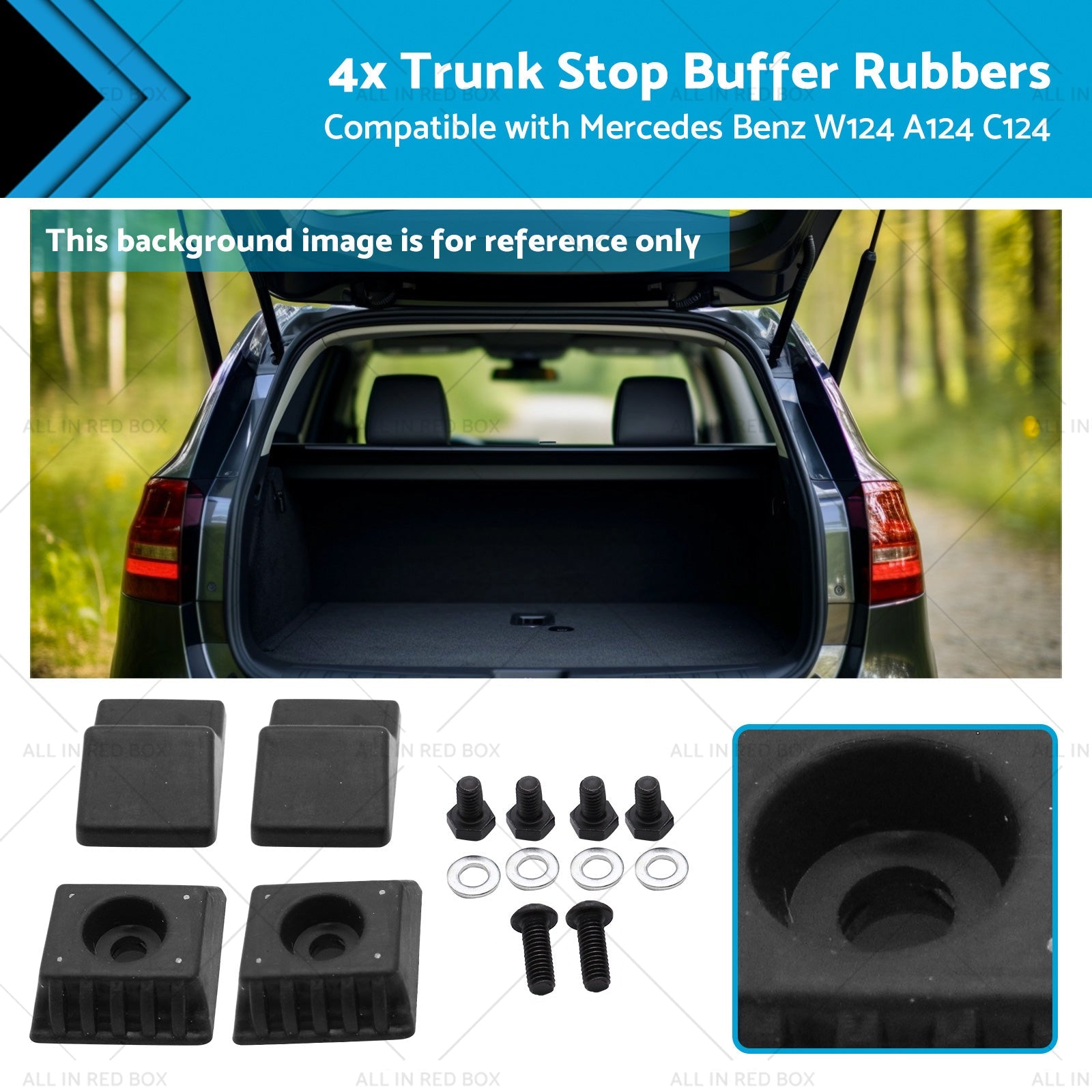 4x Trunk Stop Buffer Rubbers Suitablefor Mercedes Benz W124 A124 C124 1247580044-0