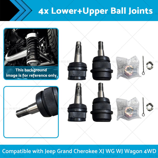 4x LowerUpper Ball Joints Suitable for Jeep Grand Cherokee XJ WG WJ Wagon 4WD-1
