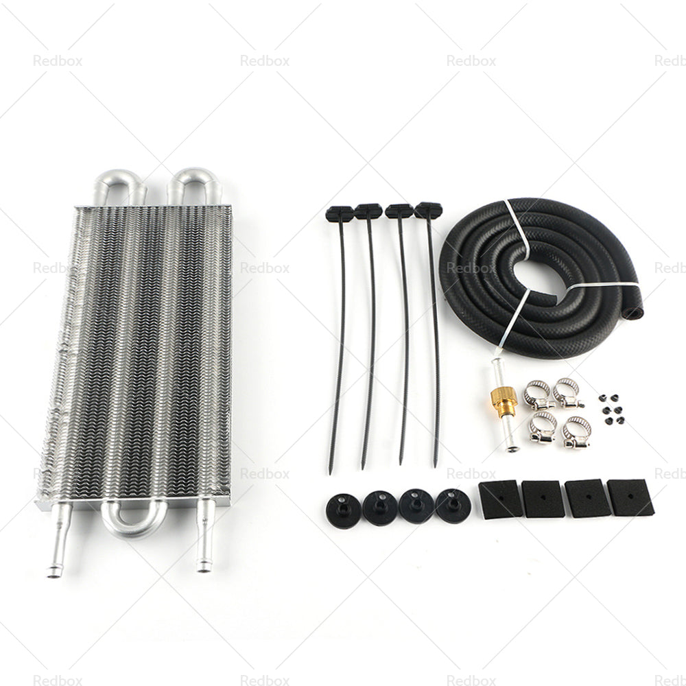 Universal 4 Row Transmission Oil Cooler Radiator Converter  Hose Mounting Kit-2